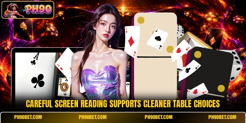 Careful screen reading supports cleaner table choices Careful screen reading supports cleaner table choices