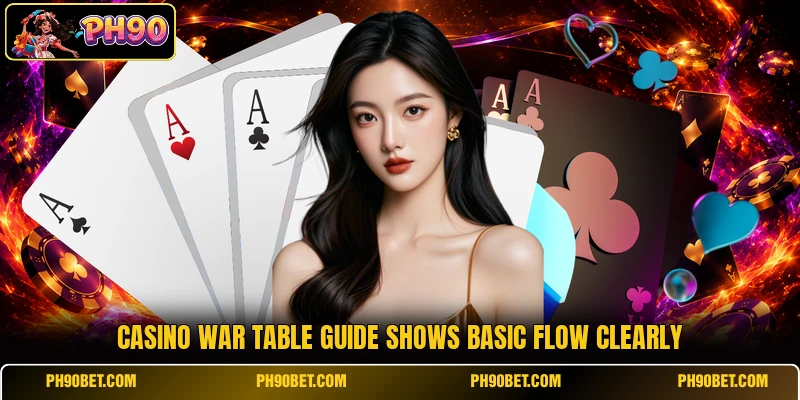 Casino War table guide shows basic flow clearly Casino War table guide shows basic flow clearly
