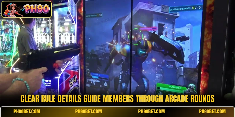 Clear rule details guide members through arcade rounds Clear rule details guide members through arcade rounds