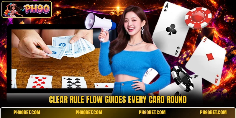 Clear rule flow guides every card round Clear rule flow guides every card round