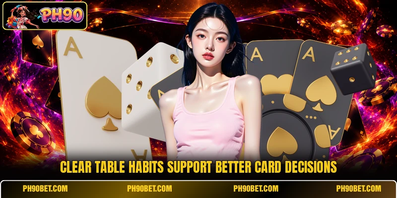 Clear table habits support better card decisions Clear table habits support better card decisions