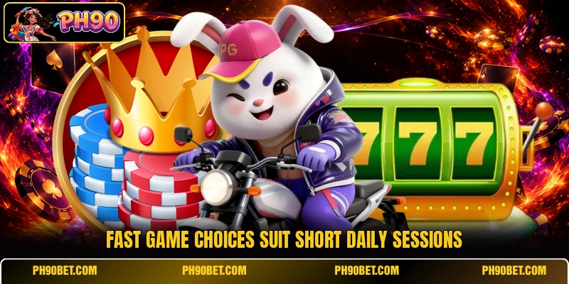 Fast game choices suit short daily sessions Fast game choices suit short daily sessions