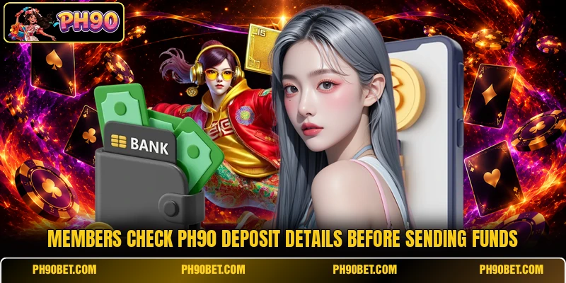 Members check Ph90 deposit details before sending funds