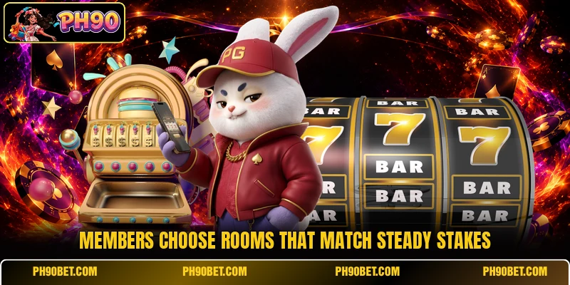 Members choose rooms that match steady stakes Members choose rooms that match steady stakes