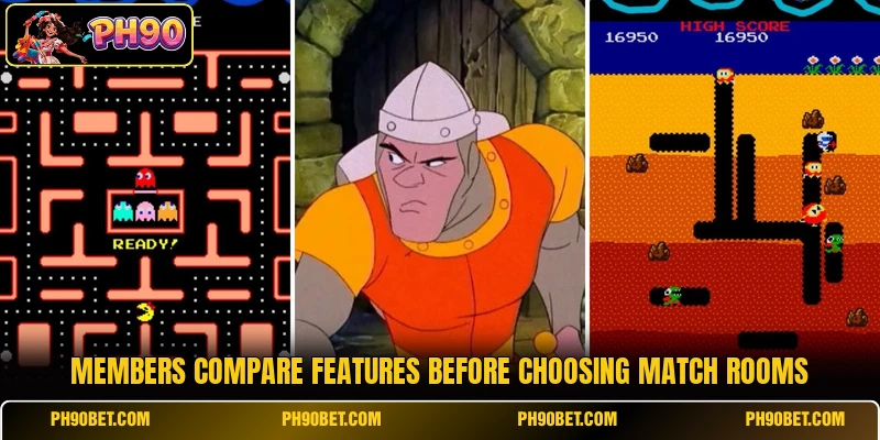 Members compare features before choosing match rooms Members compare features before choosing match rooms