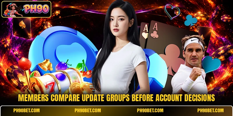 Members compare update groups before account decisions