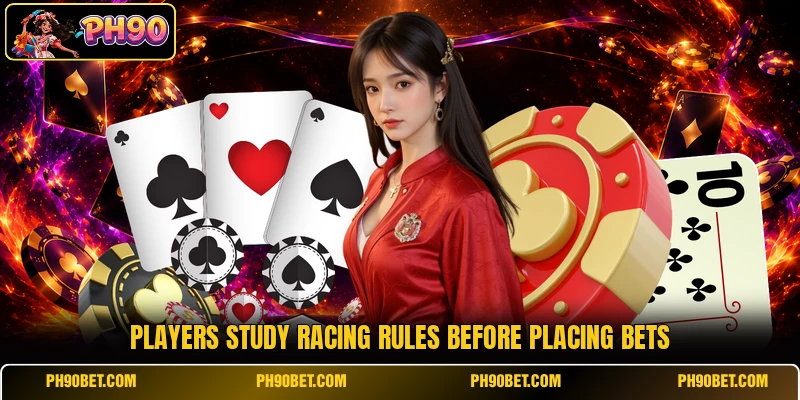 Players study racing rules before placing bets Players study racing rules before placing bets