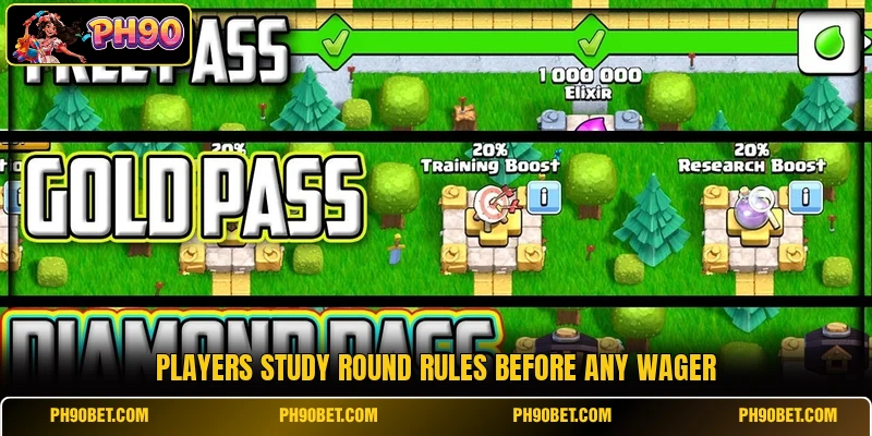 Players study round rules before any wager Players study round rules before any wager