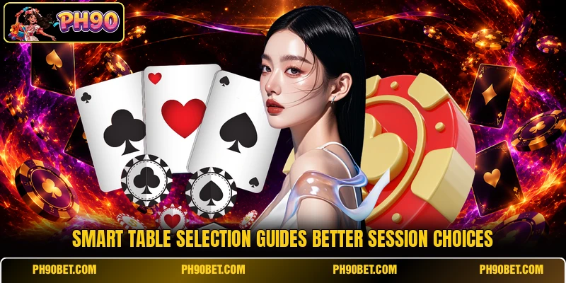 Smart table selection guides better session choices Smart table selection guides better session choices