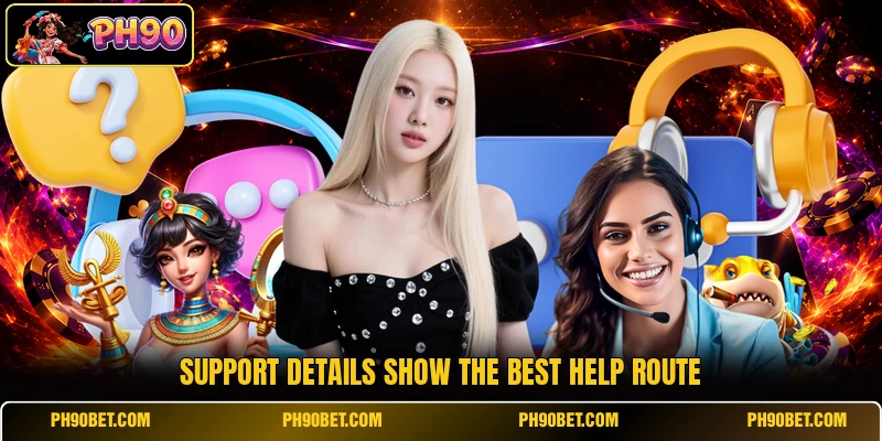 Support details show the best help route